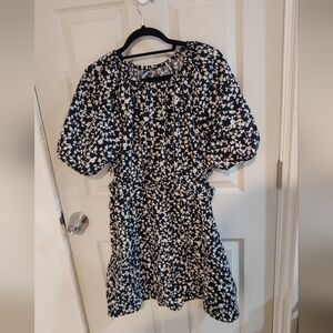 Old Navy Black Floral Cut Out Dress